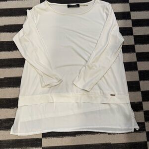 Ivanka Trump Cream Long Sleeve Relaxed Tunic